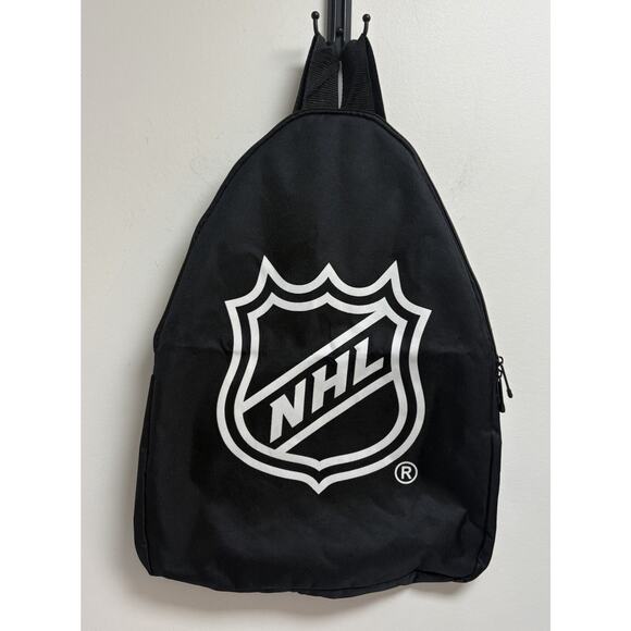 NHL Handbags - NHL Sling Backpack Black One Strap Sports Logo Bag Travel Gym